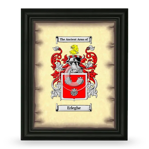 Erleghe Coat of Arms Framed - Black