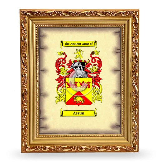 Assun Coat of Arms Framed - Gold