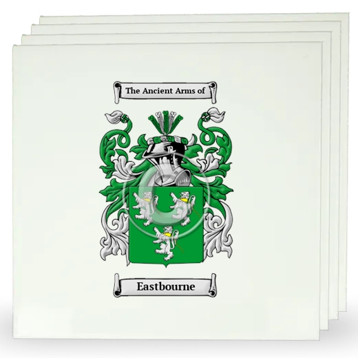 Eastbourne Set of Four Large Tiles with Coat of Arms