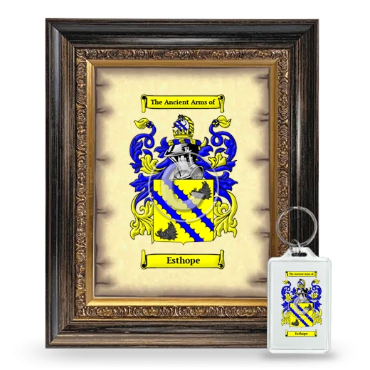 Esthope Framed Coat of Arms and Keychain - Heirloom