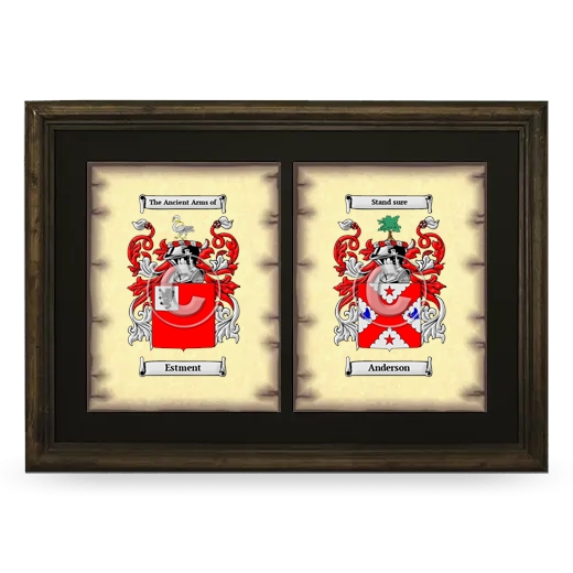 Double Coat of Arms Framed - Brown