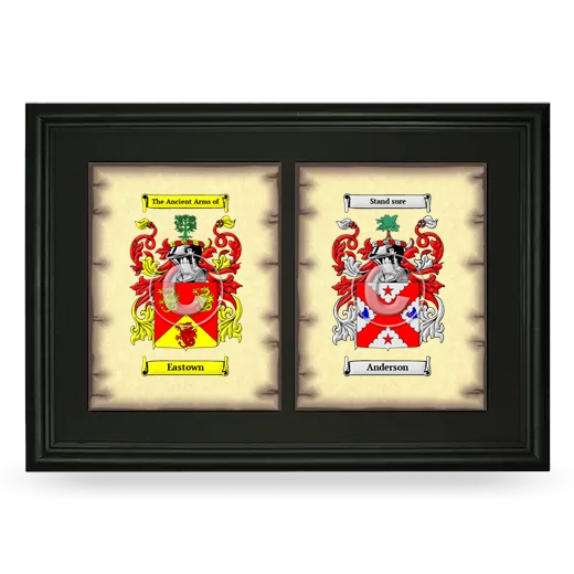 Double Coat of Arms Framed - Black