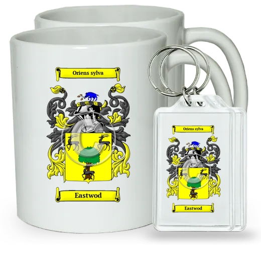 Eastwod Pair of Coffee Mugs and Pair of Keychains