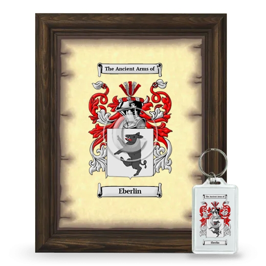 Eberlin Framed Coat of Arms and Keychain - Brown