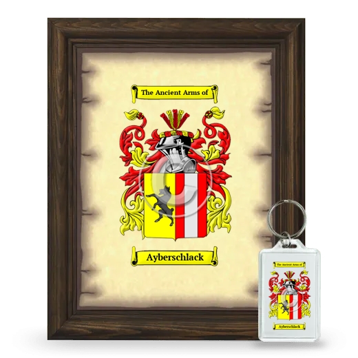 Ayberschlack Framed Coat of Arms and Keychain - Brown