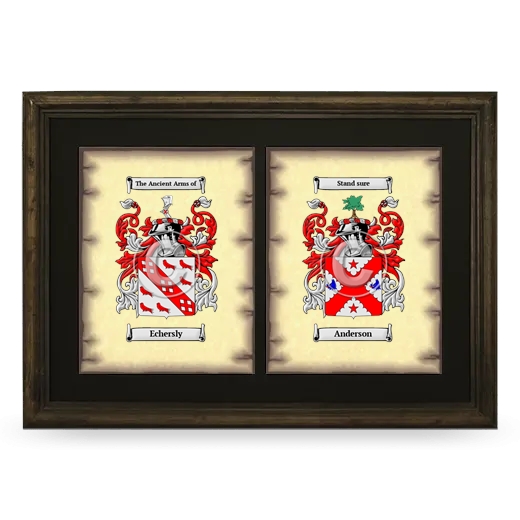 Double Coat of Arms Framed - Brown