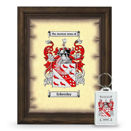 Eckerslay Framed Coat of Arms and Keychain - Brown