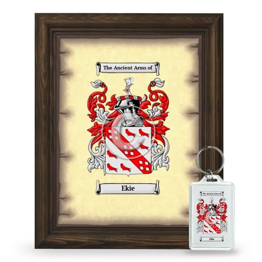 Ekie Framed Coat of Arms and Keychain - Brown