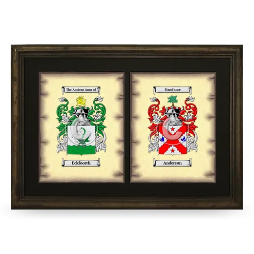 Double Coat of Arms Framed - Brown