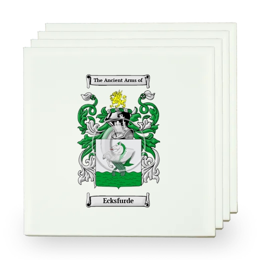 Ecksfurde Set of Four Small Tiles with Coat of Arms