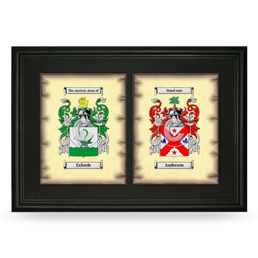 Double Coat of Arms Framed - Black