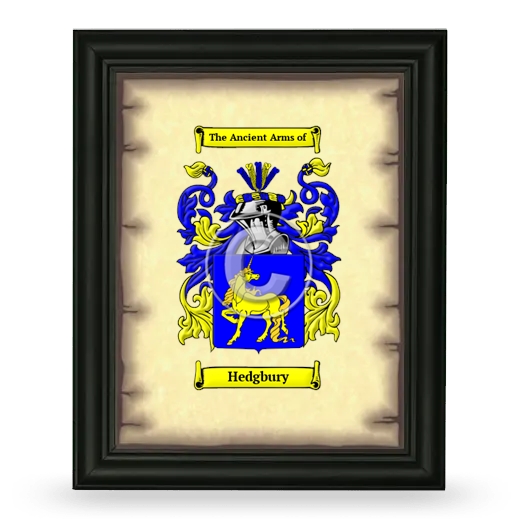 Hedgbury Coat of Arms Framed - Black