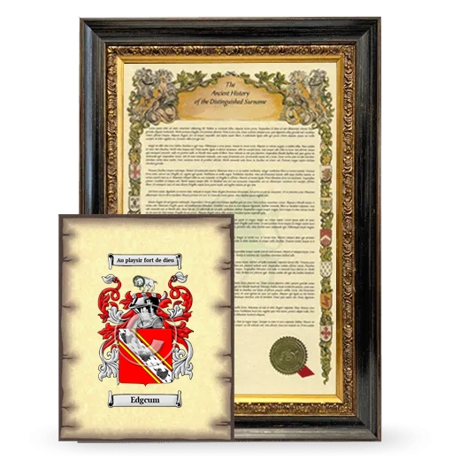Edgcum Framed History and Coat of Arms Print - Heirloom