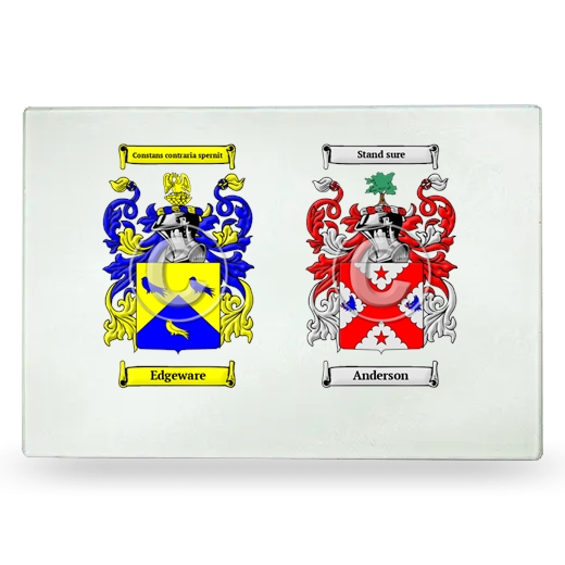 Double Coat of Arms Glass Cutting Board