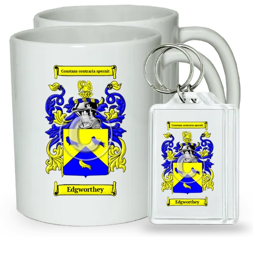 Edgworthey Pair of Coffee Mugs and Pair of Keychains