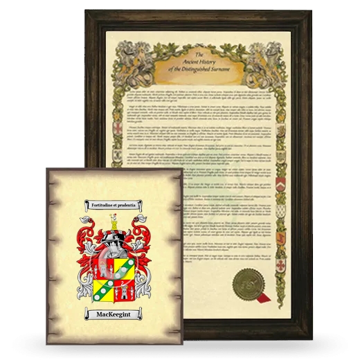 MacKeegint Framed History and Coat of Arms Print - Brown