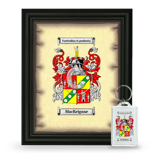 MacKeigane Framed Coat of Arms and Keychain - Black