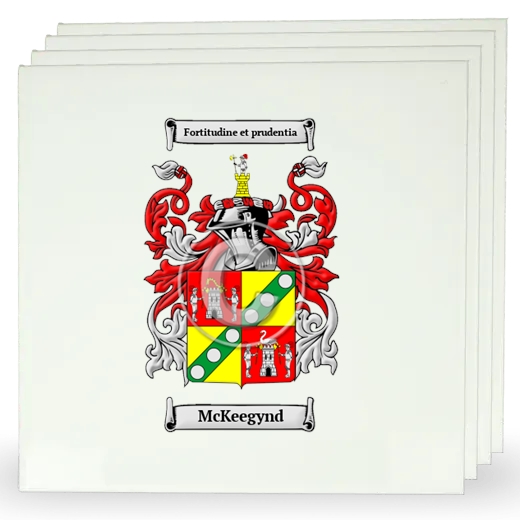 McKeegynd Set of Four Large Tiles with Coat of Arms