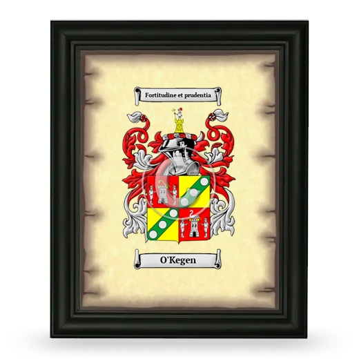 O'Kegen Coat of Arms Framed - Black