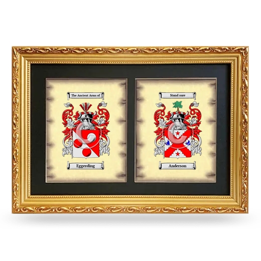 Double Coat of Arms Framed - Gold