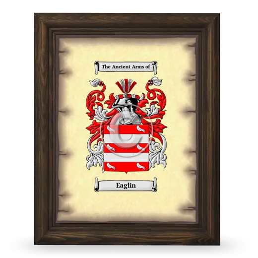 Eaglin Coat of Arms Framed - Brown