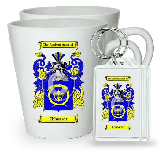 Ehheardt Pair of Latte Mugs and Pair of Keychains