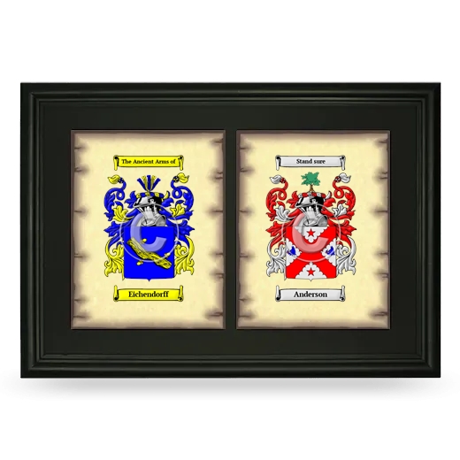 Double Coat of Arms Framed - Black