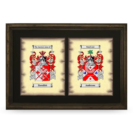 Double Coat of Arms Framed - Brown