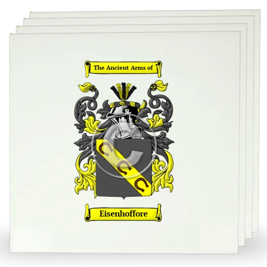 Eisenhoffore Set of Four Large Tiles with Coat of Arms