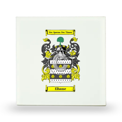 Elhame Small Ceramic Tile with Coat of Arms