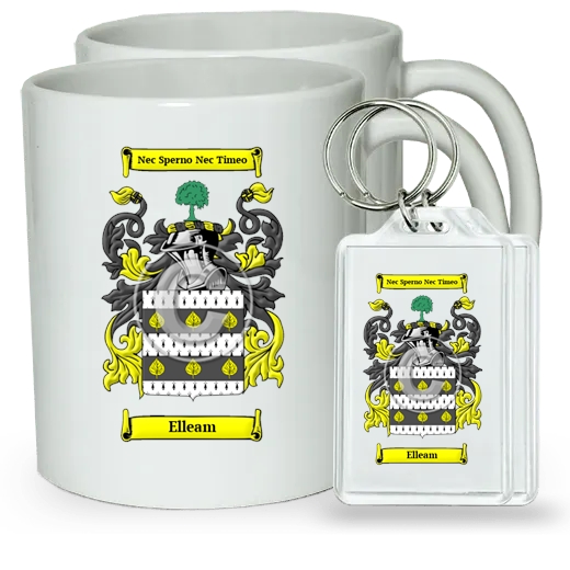 Elleam Pair of Coffee Mugs and Pair of Keychains