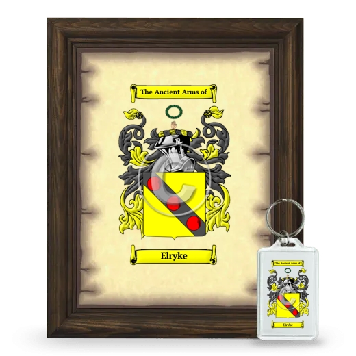 Elryke Framed Coat of Arms and Keychain - Brown