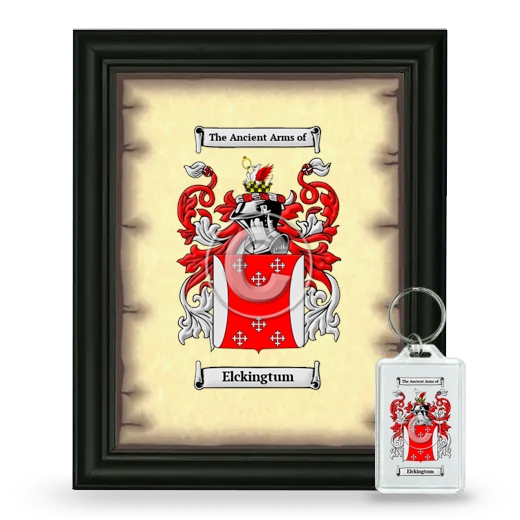 Elckingtum Framed Coat of Arms and Keychain - Black