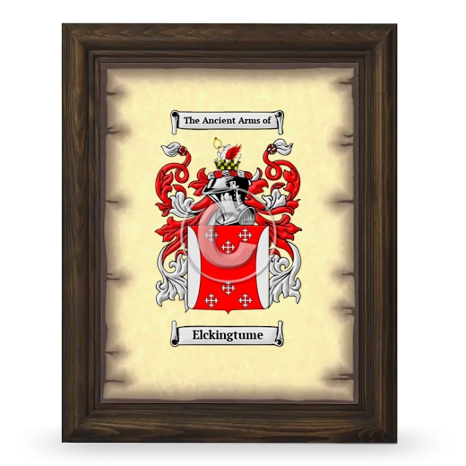 Elckingtume Coat of Arms Framed - Brown
