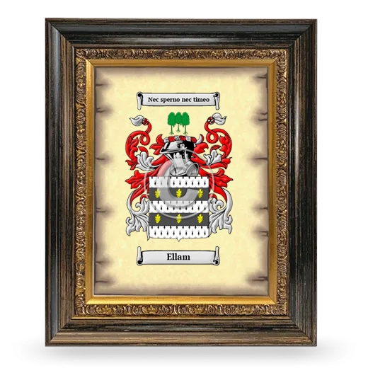 Ellam Coat of Arms Framed - Heirloom