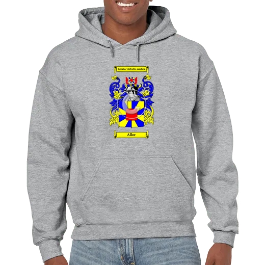 Allor Grey Unisex Coat of Arms Hooded Sweatshirt