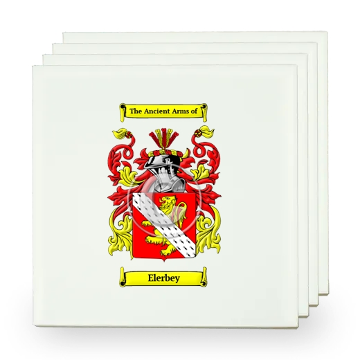 Elerbey Set of Four Small Tiles with Coat of Arms