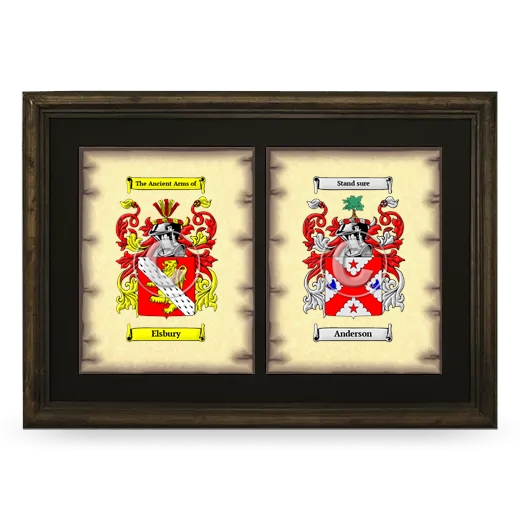 Double Coat of Arms Framed - Brown