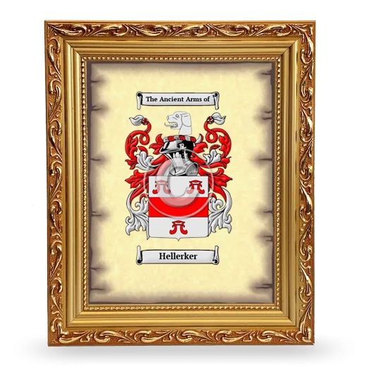 Hellerker Coat of Arms Framed - Gold