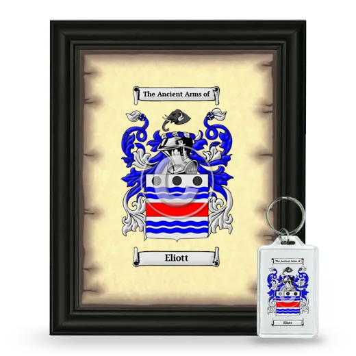 Eliott Framed Coat of Arms and Keychain - Black