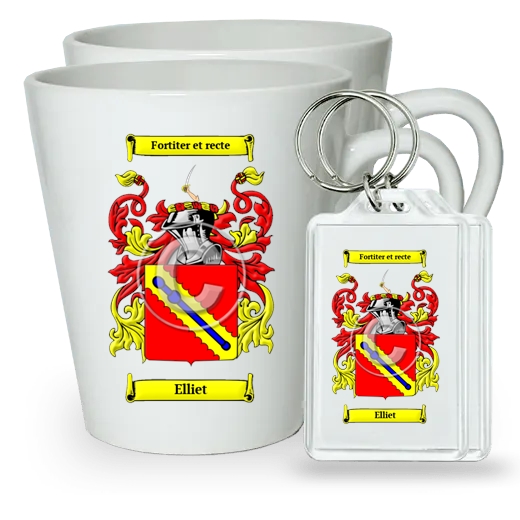 Elliet Pair of Latte Mugs and Pair of Keychains