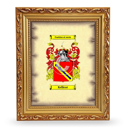 Kellicut Coat of Arms Framed - Gold