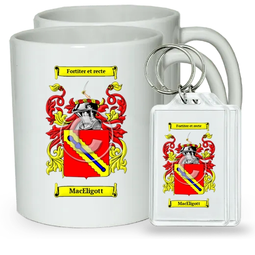 MacEligott Pair of Coffee Mugs and Pair of Keychains