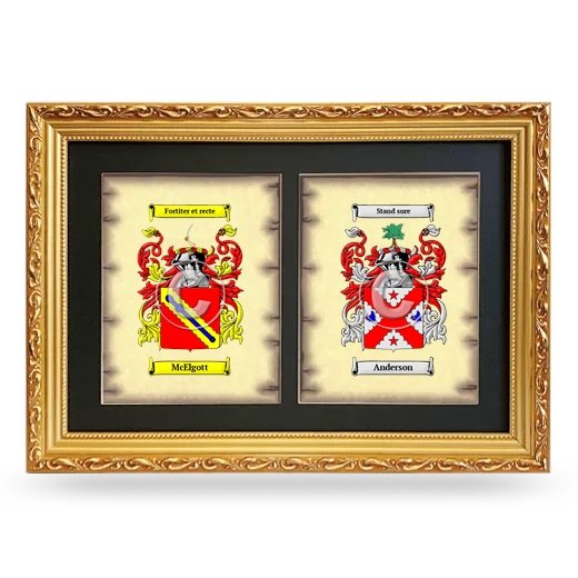 Double Coat of Arms Framed - Gold