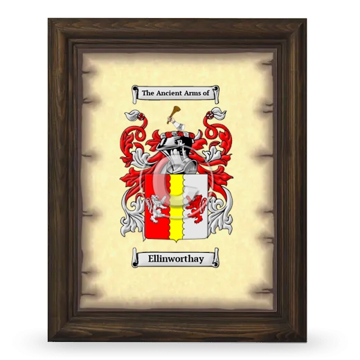 Ellinworthay Coat of Arms Framed - Brown