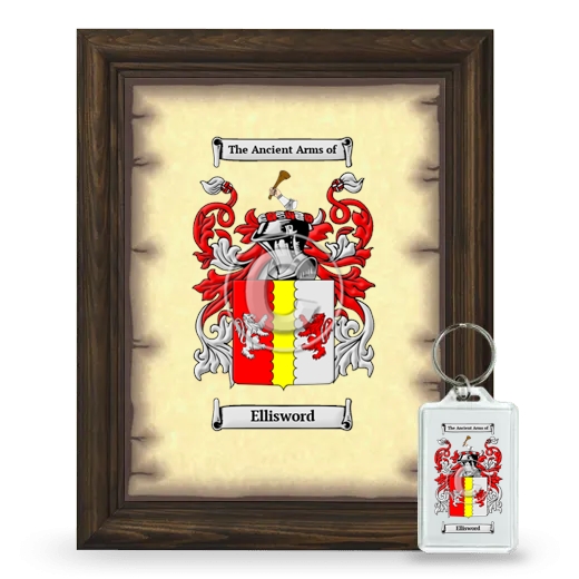 Ellisword Framed Coat of Arms and Keychain - Brown
