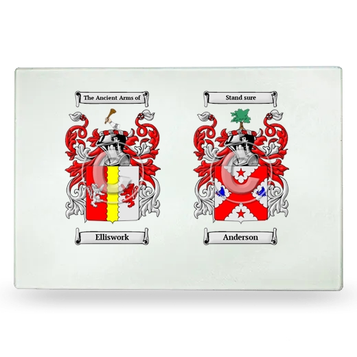 Double Coat of Arms Glass Cutting Board