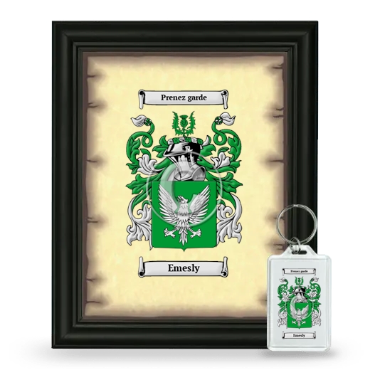 Emesly Framed Coat of Arms and Keychain - Black