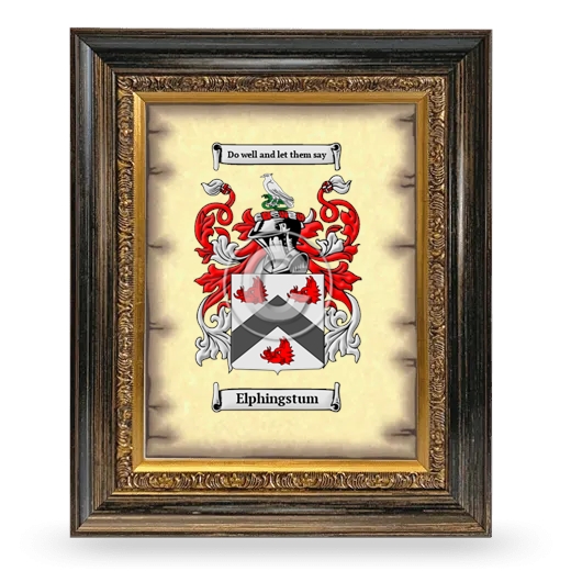 Elphingstum Coat of Arms Framed - Heirloom