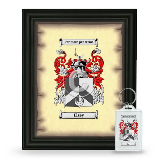 Elzey Framed Coat of Arms and Keychain - Black